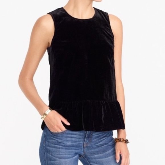 J. Crew Tops - J.Crew Velvet Peplum Top
